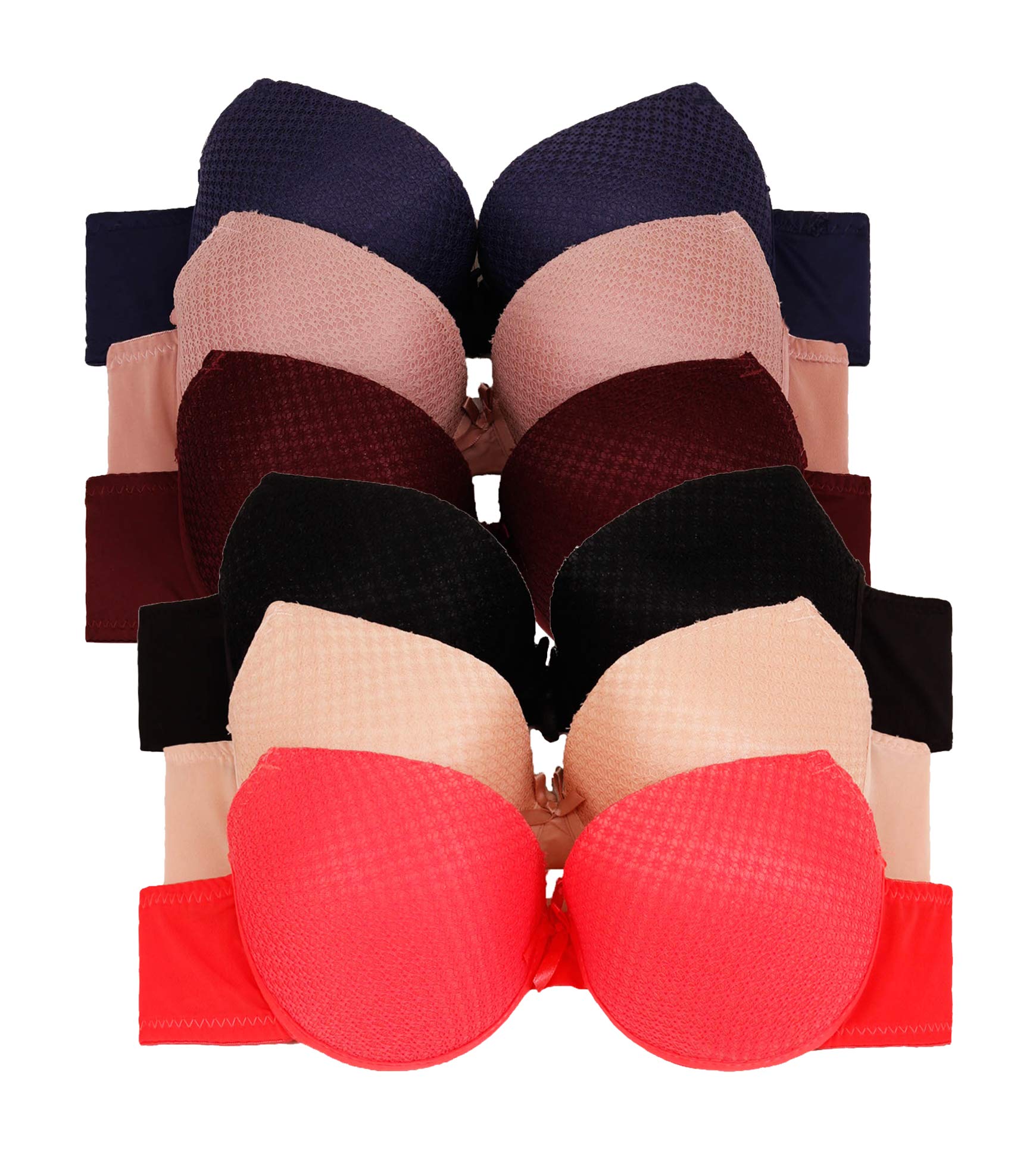 2ND DATE Women's Demi Cup Strapless Bras 6-Pack - Seamless Comfort for Wedding, Prom & Evening Wear - Plus Size & Regular Options
