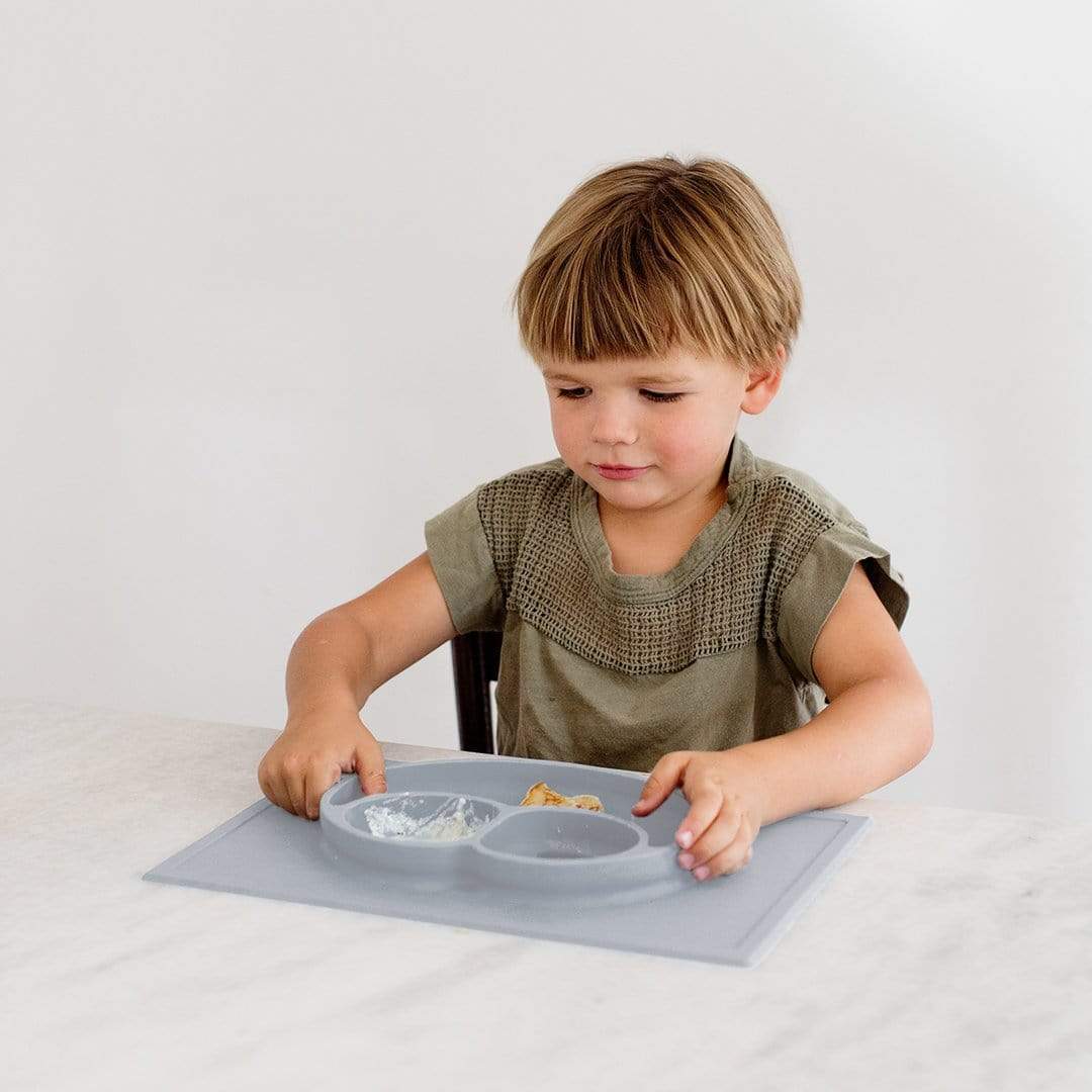 ezpz Happy Mat - Silicone Toddler Placemat for Mess-Free Mealtime | Perfect for High Chairs, Dining Tables & Travel | Non-Slip, Easy Clean Baby Feeding Mat
