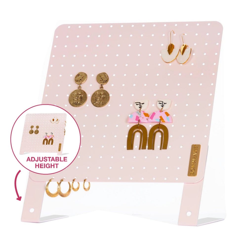 Elegant Blush Pink Classic Earring Holder - Organizes Up to 120 Pairs of Earrings - Perfect for Jewelry Display & Vanity Organization
