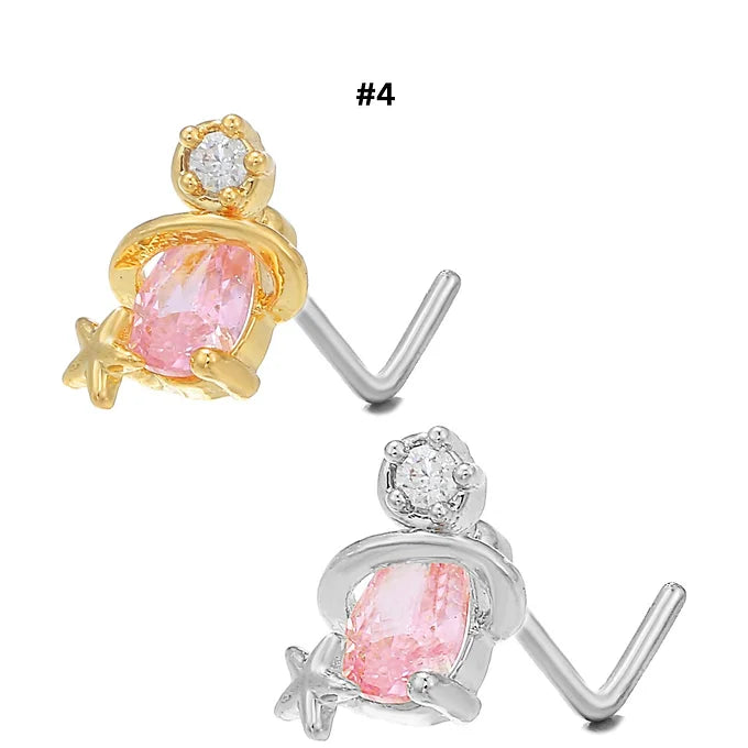 20G Surgical Steel Cute Lollipop L Bend Nostril Ring - Hypoallergenic Nose Piercing Jewelry for Women | Perfect for Everyday Wear, Parties & Special Occasions | BD045