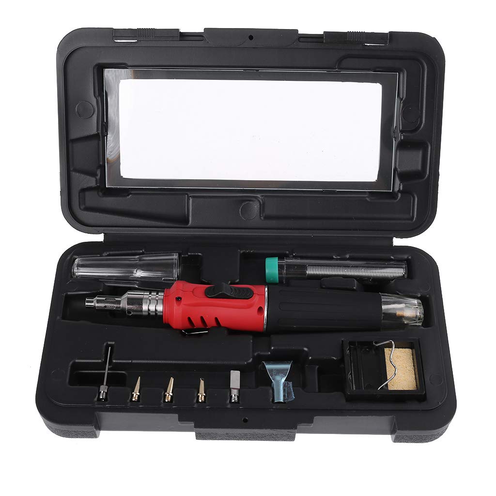 HS-1115K 10-in-1 Professional Butane Gas Soldering Iron Kit with 26ml Torch - Portable Welding Tool for Electronics Repair, Jewelry Making & DIY Projects