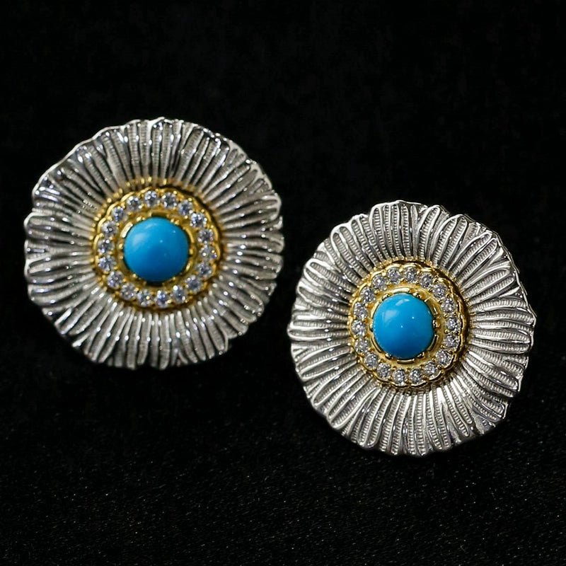 Buccellati Inspired Daisy Ear Clip Stud Earrings - Gold Plated Floral Jewelry for Women - Perfect for Weddings, Parties & Everyday Wear