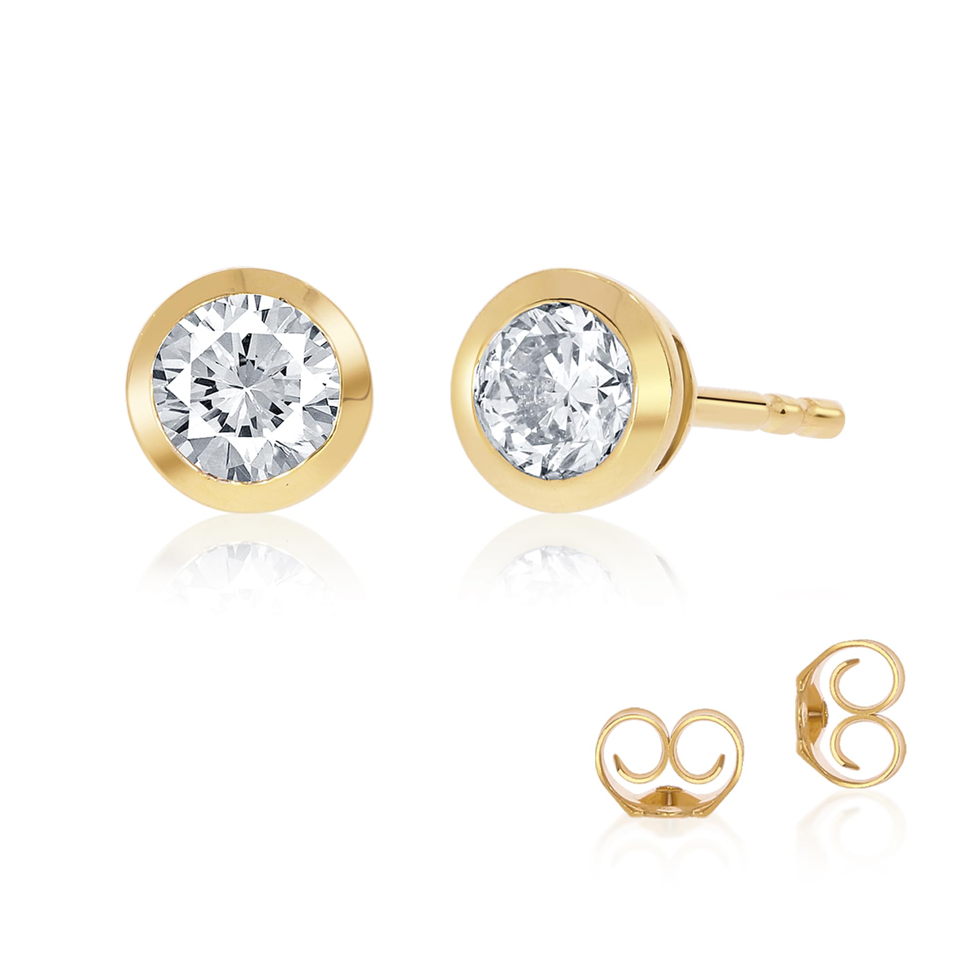 Lab Grown Diamond Stud Earrings for Women & Men - 1/6 to 3 1/4 CTW in 14K White/Yellow Gold | Certified GH VS-SI Diamonds | Perfect for Weddings, Anniversaries & Everyday Luxury