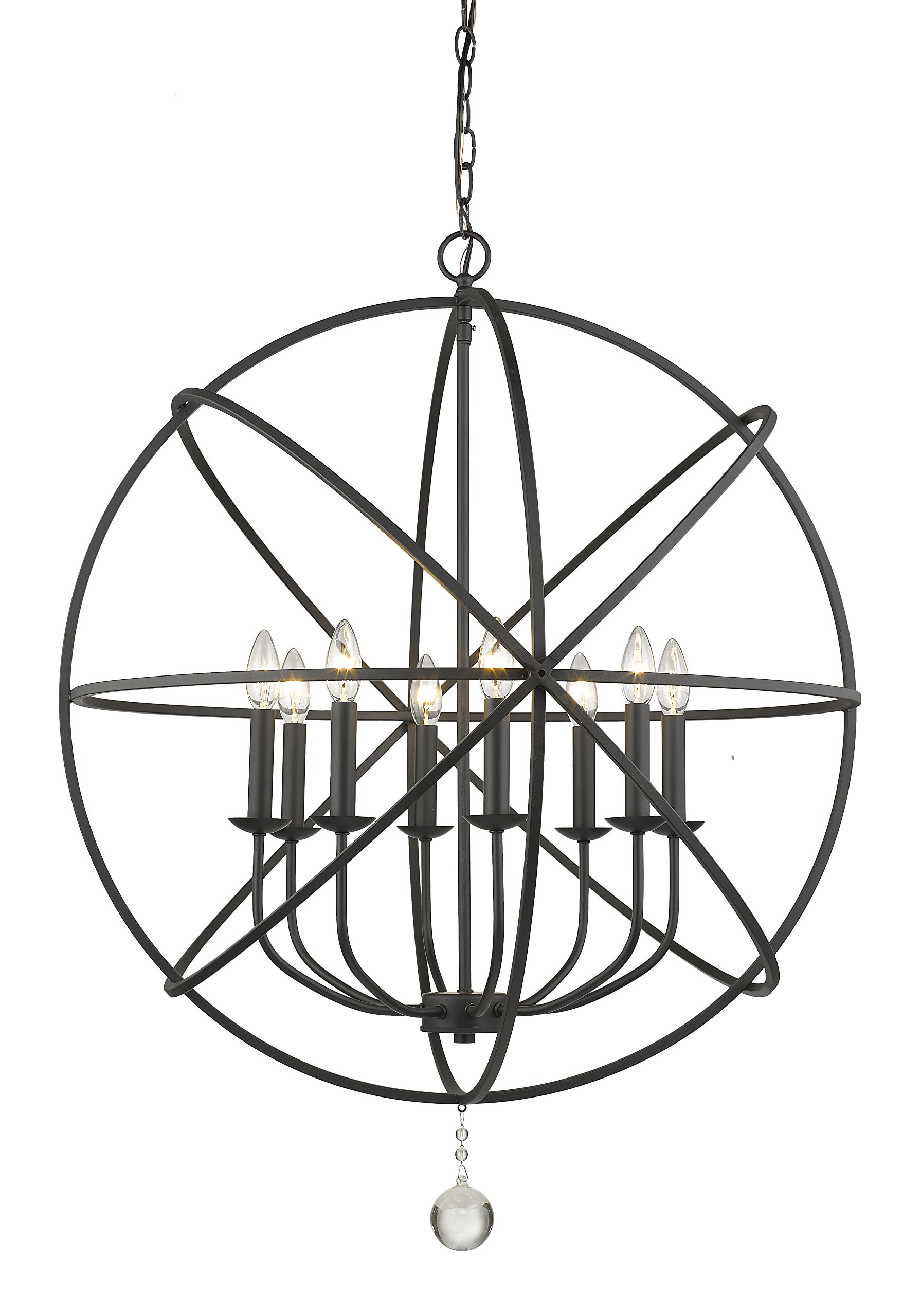 zLite 8-Light Modern Crystal Chandelier - Elegant Dining Room Ceiling Light Fixture for Living Room, Bedroom & Foyer | Dimmable LED Lighting for Home Decor