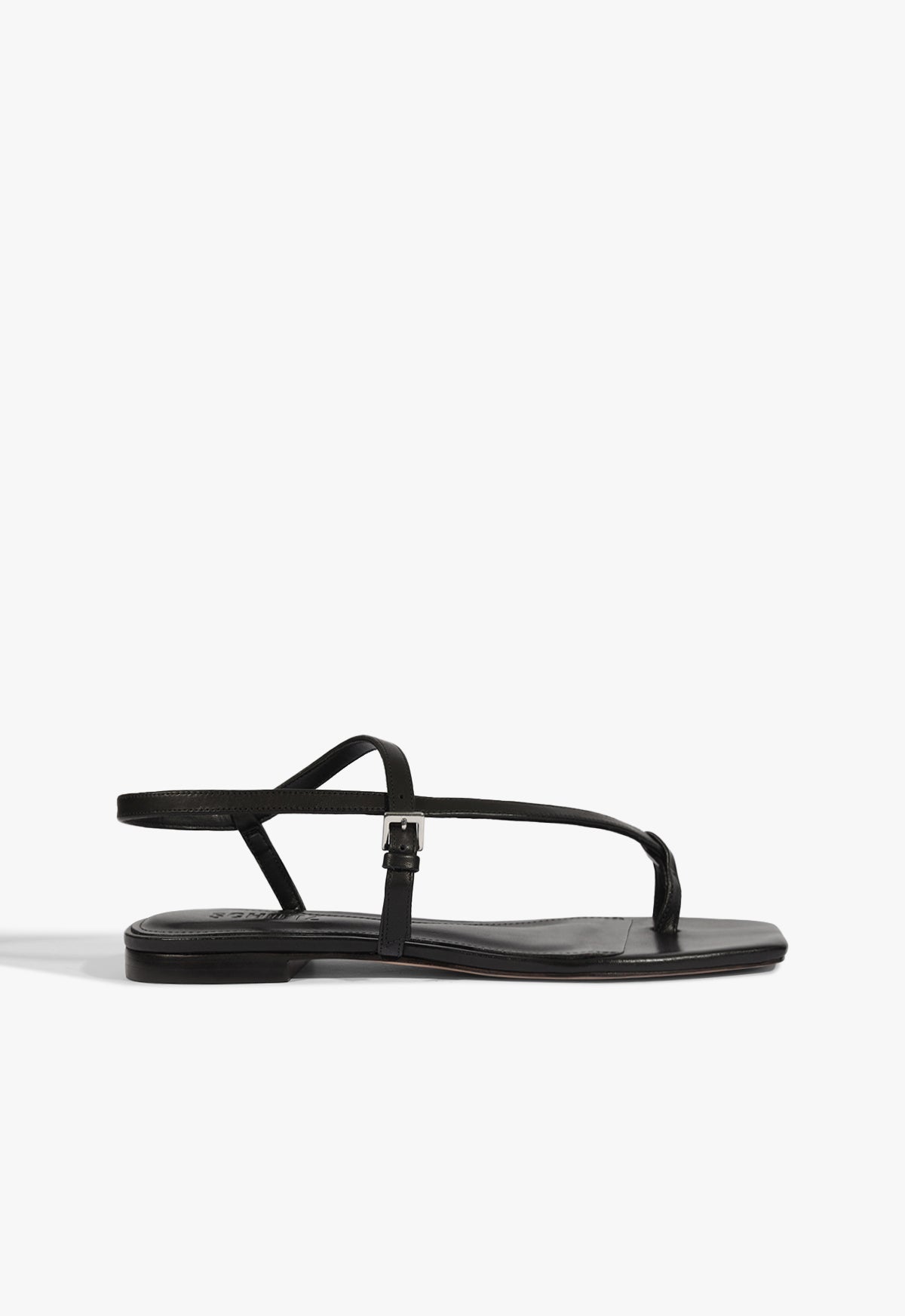 Lisa Women's Black Leather Flat Sandals - Comfortable Casual Slip-On Shoes for Summer, Walking, Travel & Everyday Wear