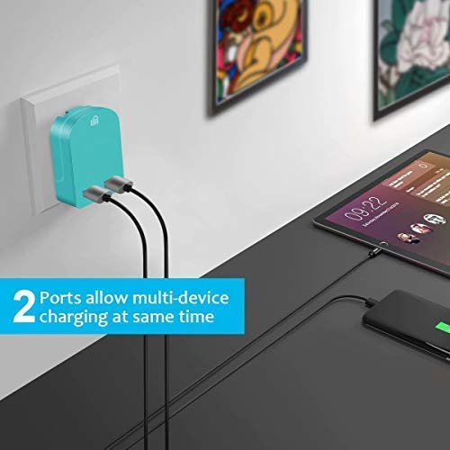 AMO Multi USB Charger with Folding UK Plug - 3.1A 15W Fast Charging for iPhone, iPad, Samsung Galaxy, HTC, Windows Phone & Tablets - Perfect for Home, Office & Travel Charging Needs