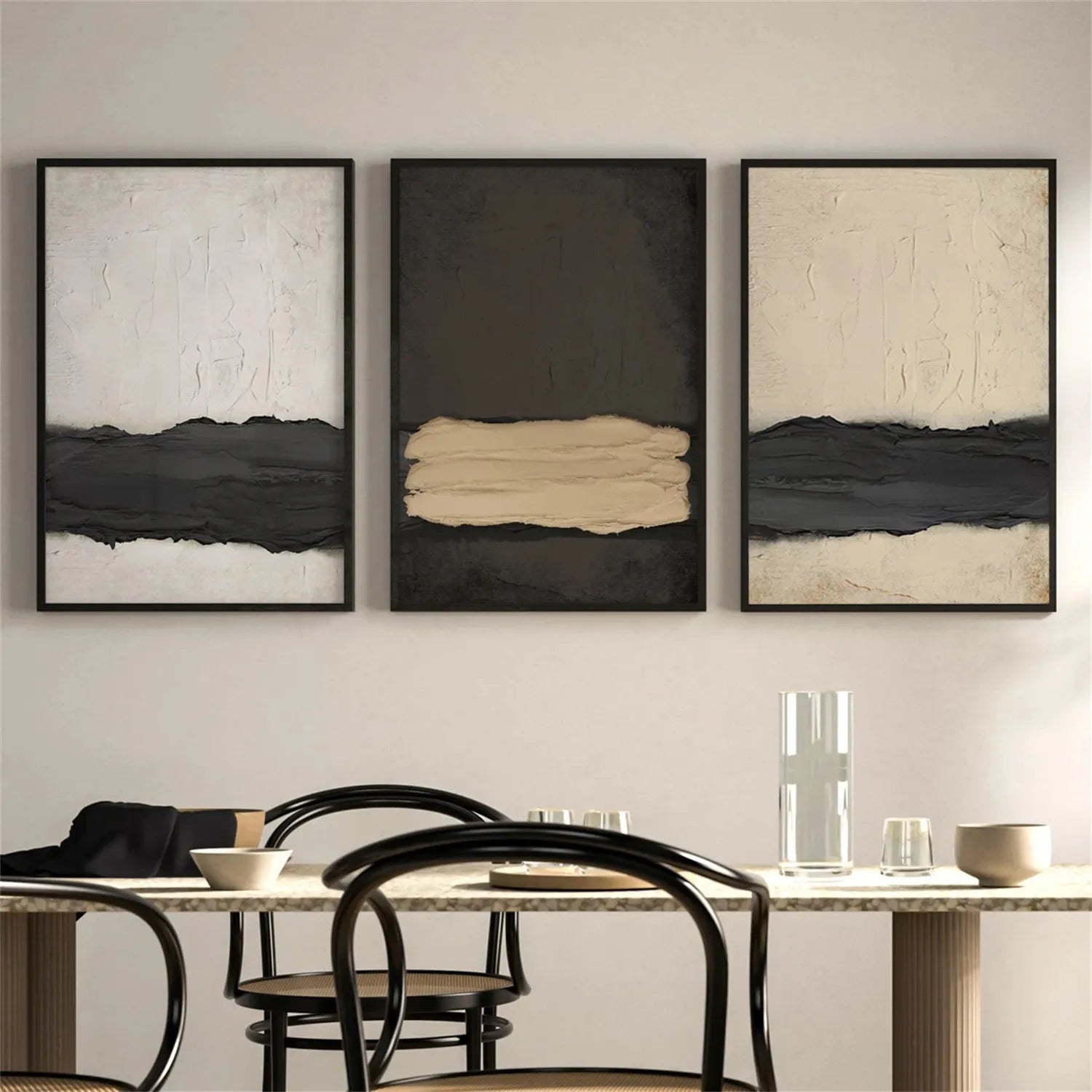 Abstract Wall Art Set of 3 - Modern Canvas Paintings for Living Room & Bedroom Decor #AB213 | Perfect for Home, Office & Gift Giving