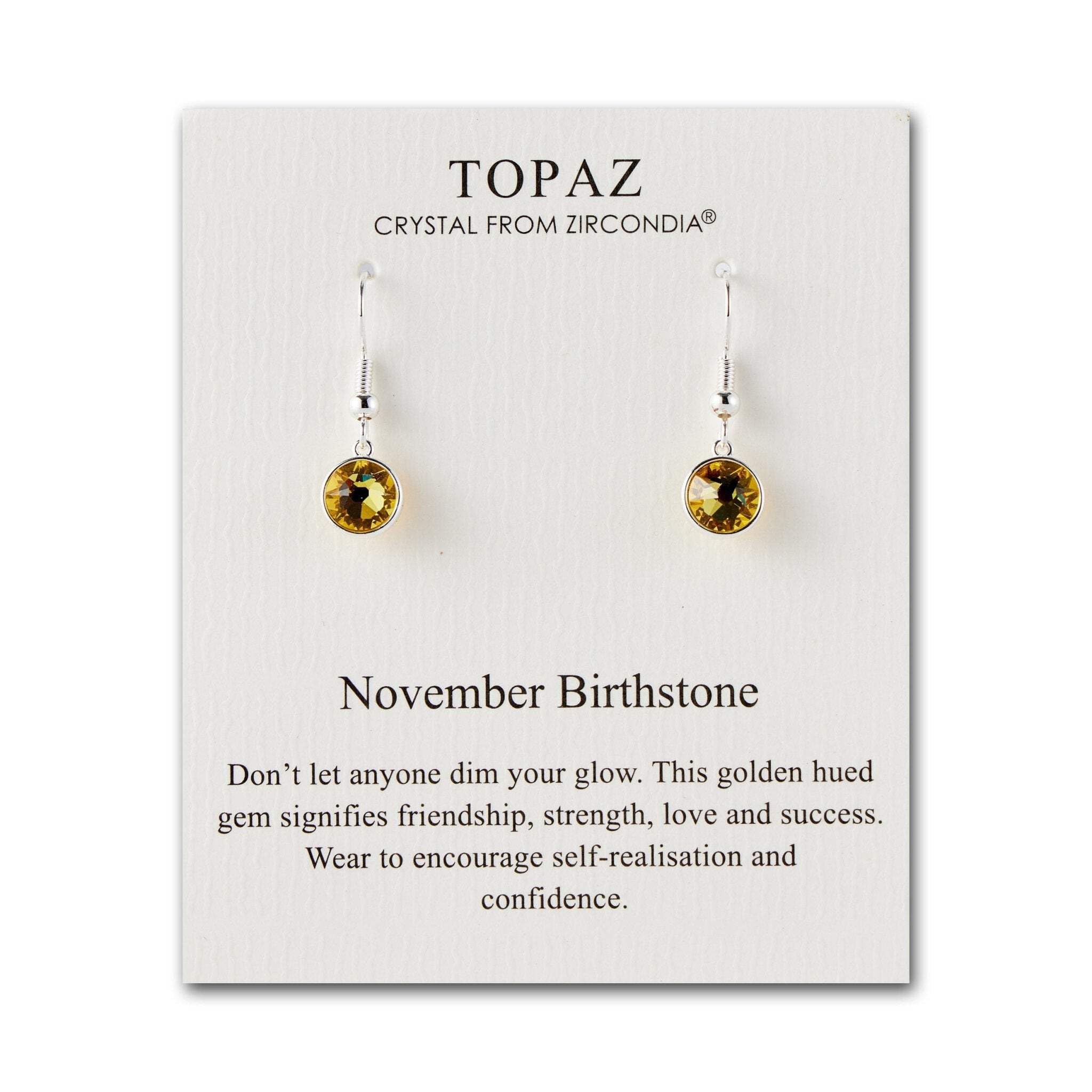 Topaz November Birthstone Earrings for Women - Elegant Gift Idea
