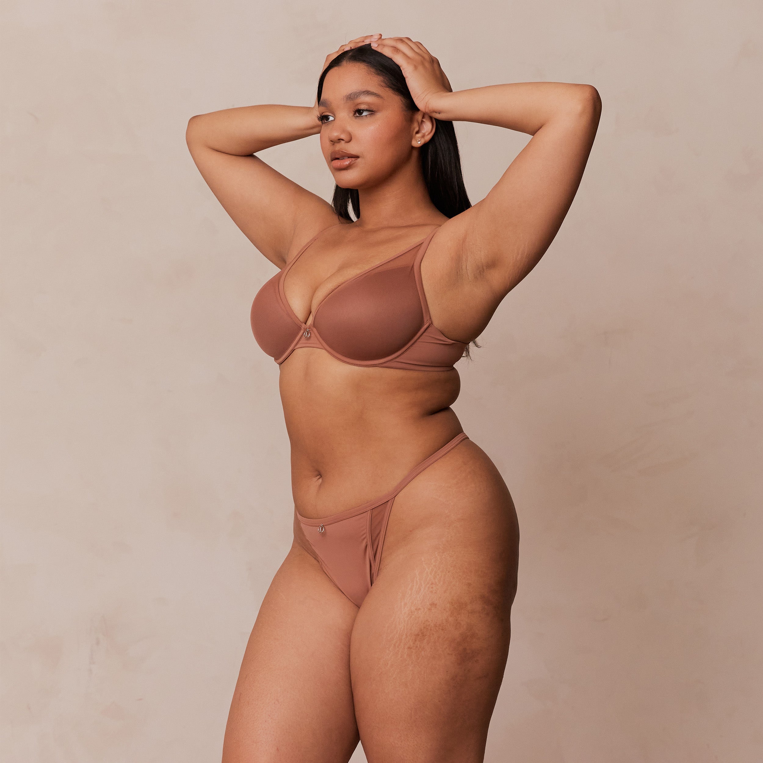 Classic Plunge T-Shirt Bra in Mocha - Comfortable & Supportive Underwire Bra for Everyday Wear, Date Night & Layering
