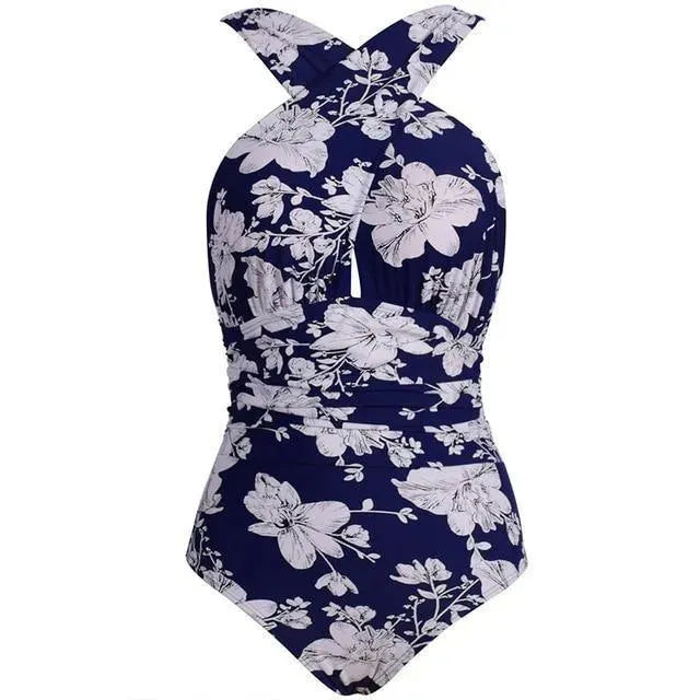 Tropical Club One Piece Swimwear - Sexy High Waisted Bathing Suit for Women, Perfect for Beach Vacation & Pool Party