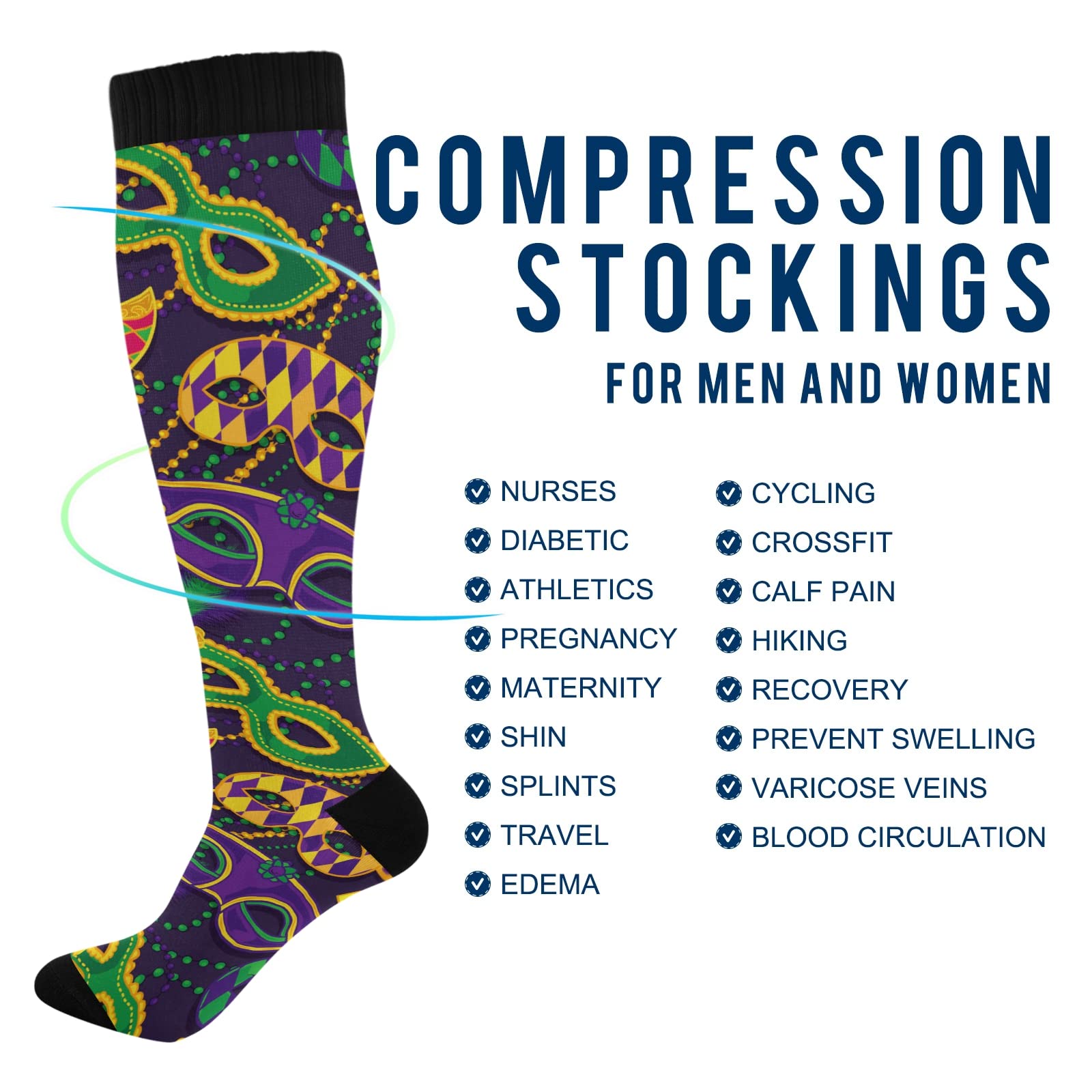 Fisyme Women's & Men's Warm Comfort Athletic Crew Socks - Running, Hiking, Cycling Compression Socks for Sports & Outdoor Activities