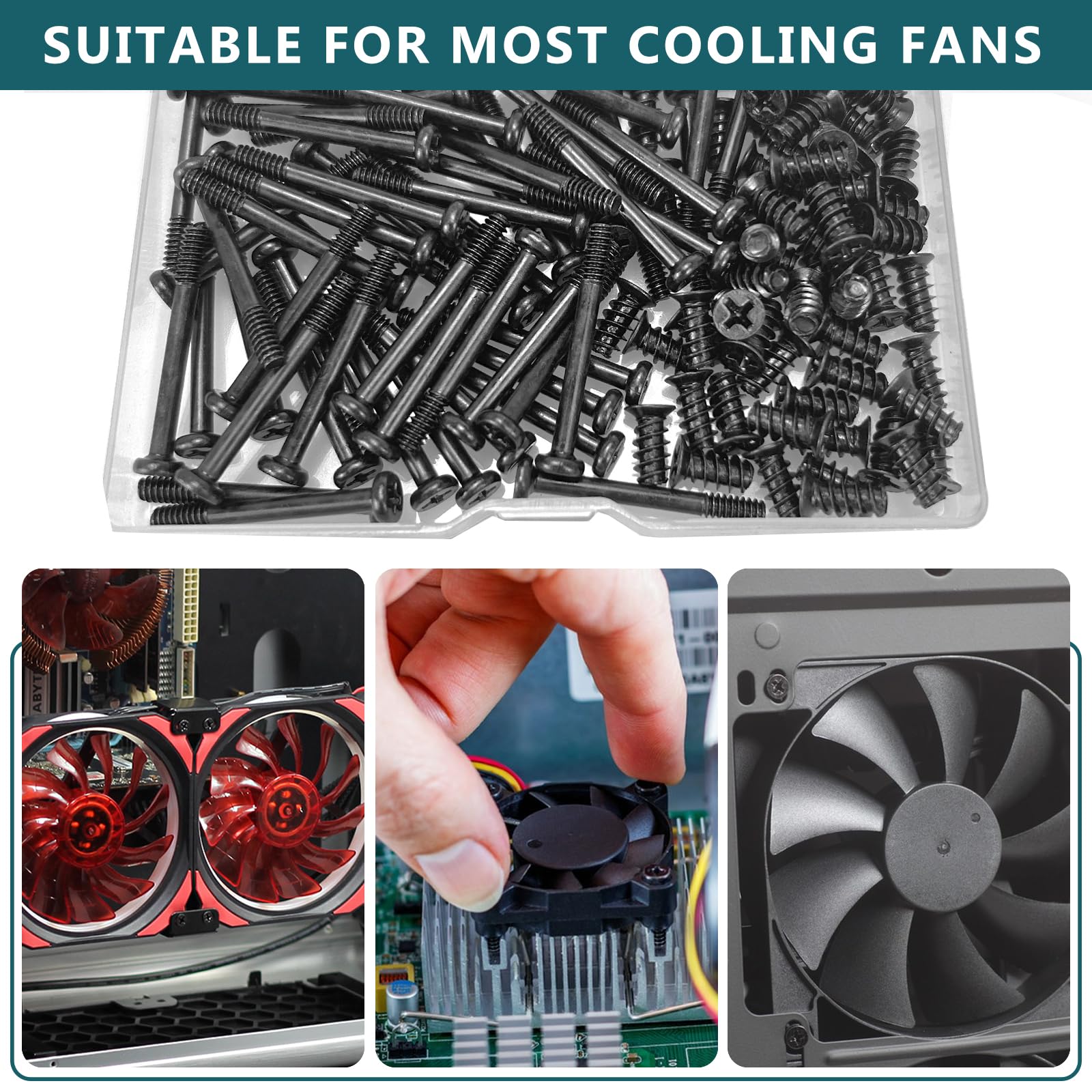 120 Pcs M3.5 & M5 Computer Case Fan Screws Kit - 3mm & 10mm Laptop Cooling Fan Screws for PC Case, Motherboard, Radiator Installation - Perfect for Gaming PC Builds and Computer Hardware Upgrades