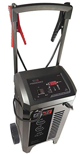 6V/12V Heavy Duty Wheeled Battery Charger for Cars, Trucks & Motorcycles - Portable Charging Solution for Home, Garage & Roadside Emergencies