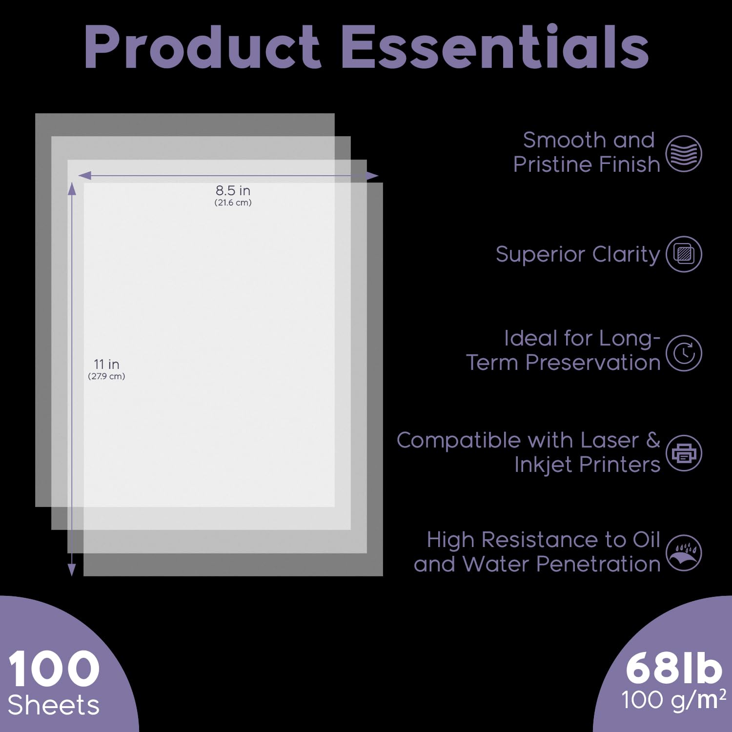 Premium Translucent Vellum Paper 8.5