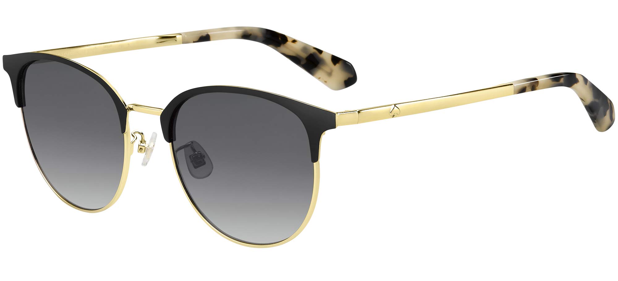 Kate Spade New York Women's Delacey Semi-Rimless Sunglasses - Black Gold Frame, 54mm Lens, 19mm Bridge | UV Protection Fashion Sunglasses for Women | Perfect for Beach, Driving & Outdoor Activities