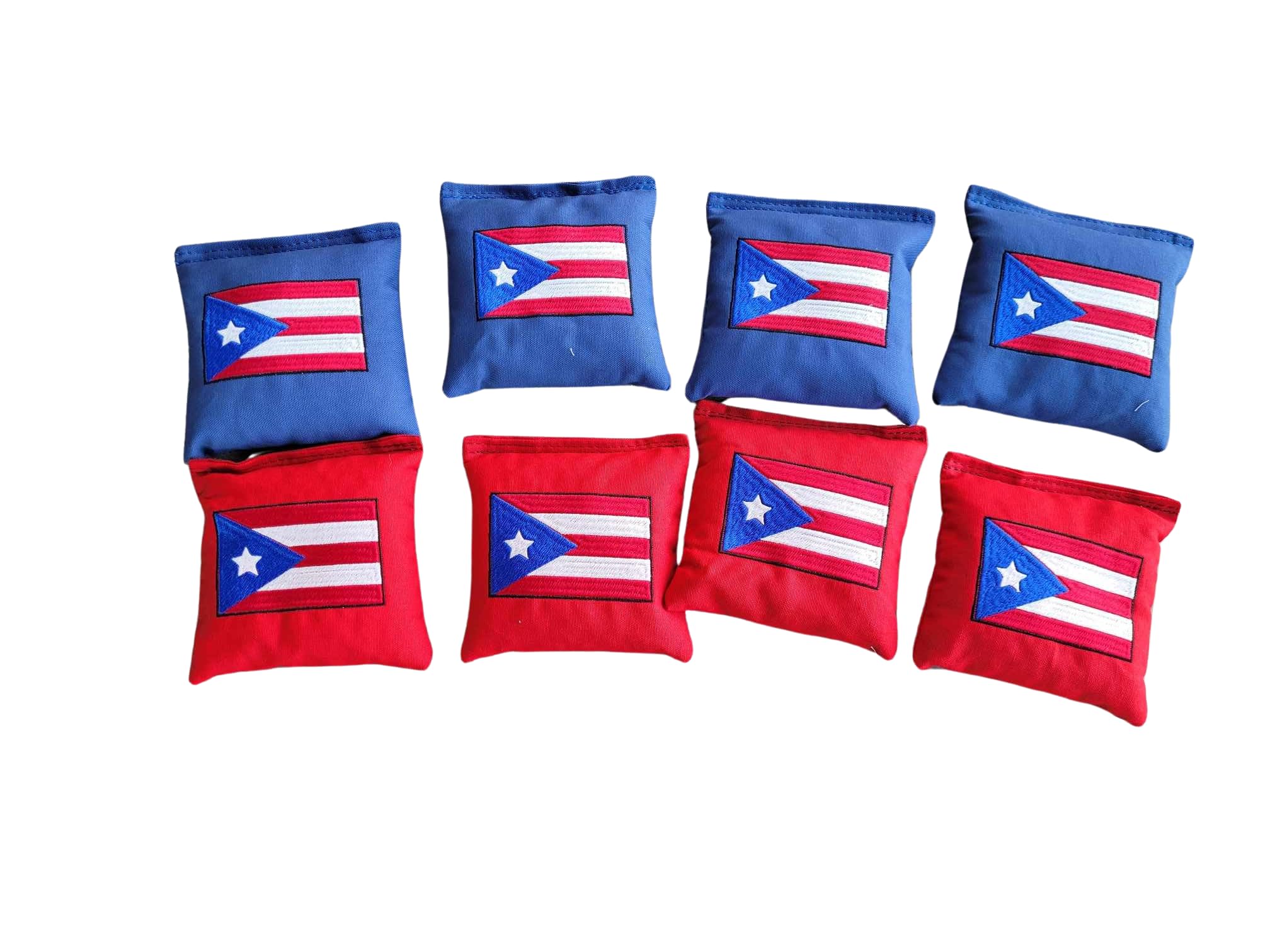 Premium Puerto Rico Flag Cornhole Bags Set of 8 - Official Puerto Rican Flag Design Outdoor Game Accessories for Backyard Parties, Tailgating & Beach Games