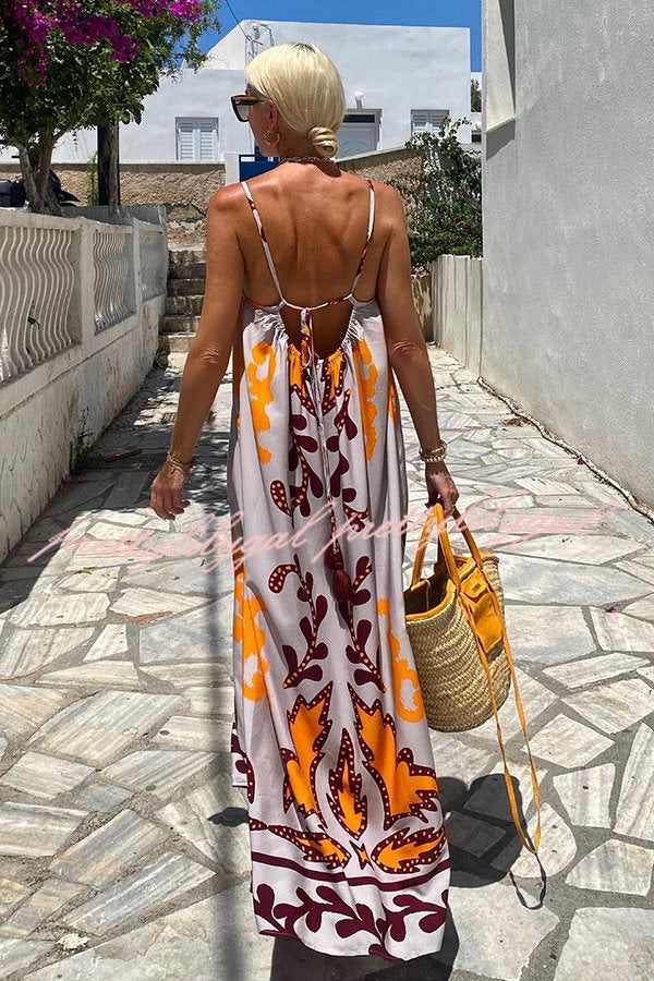 Sunday’s Color Palette Ethnic Printed Loose Cami Maxi Dress - Bohemian Summer Beach Dress for Women, Vacation & Festival Outfit