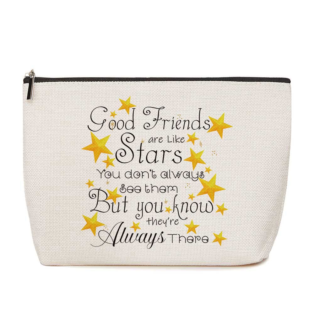HOWDOUDO Best Friend Makeup Bag for Women - Cute Cosmetic Pouch for Travel & Daily Use | Birthday Gifts for Besties, Friendship Presents | Perfect for College, Work & Girls Night Out