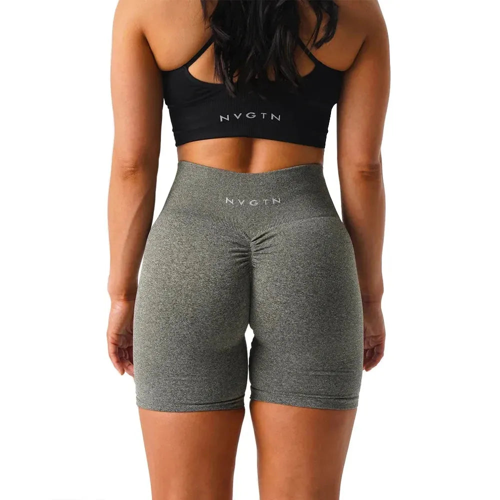NVGTN Scrunch Seamless High Waisted Yoga Shorts for Women - Contour Biker Workout Shorts | Perfect for Gym, Running & Lounge Wear