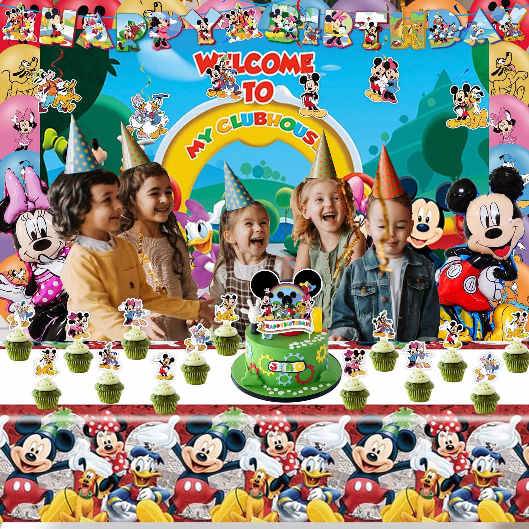 Mouse Birthday Party Decorations Set - Includes Banner, Hanging Swirls, Latex & Foil Balloons, Backdrop & Tablecloth for Kids' Themed Celebrations - Perfect for Birthday Parties, Baby Showers & Special Events