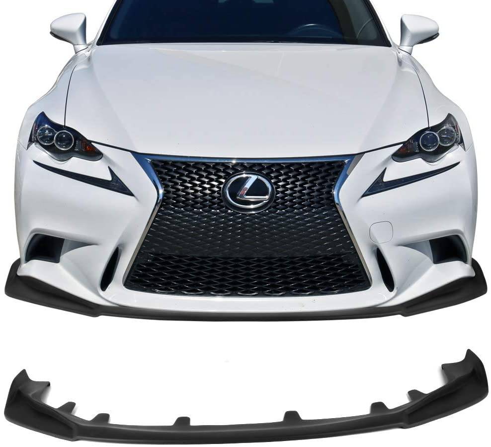 2014-2016 Lexus IS250 IS350 F Sport Front Bumper Lip Spoiler - IK Style Unpainted Polyurethane Splitter for Enhanced Aerodynamics & Sporty Look - Perfect for Car Enthusiasts and Street Racing
