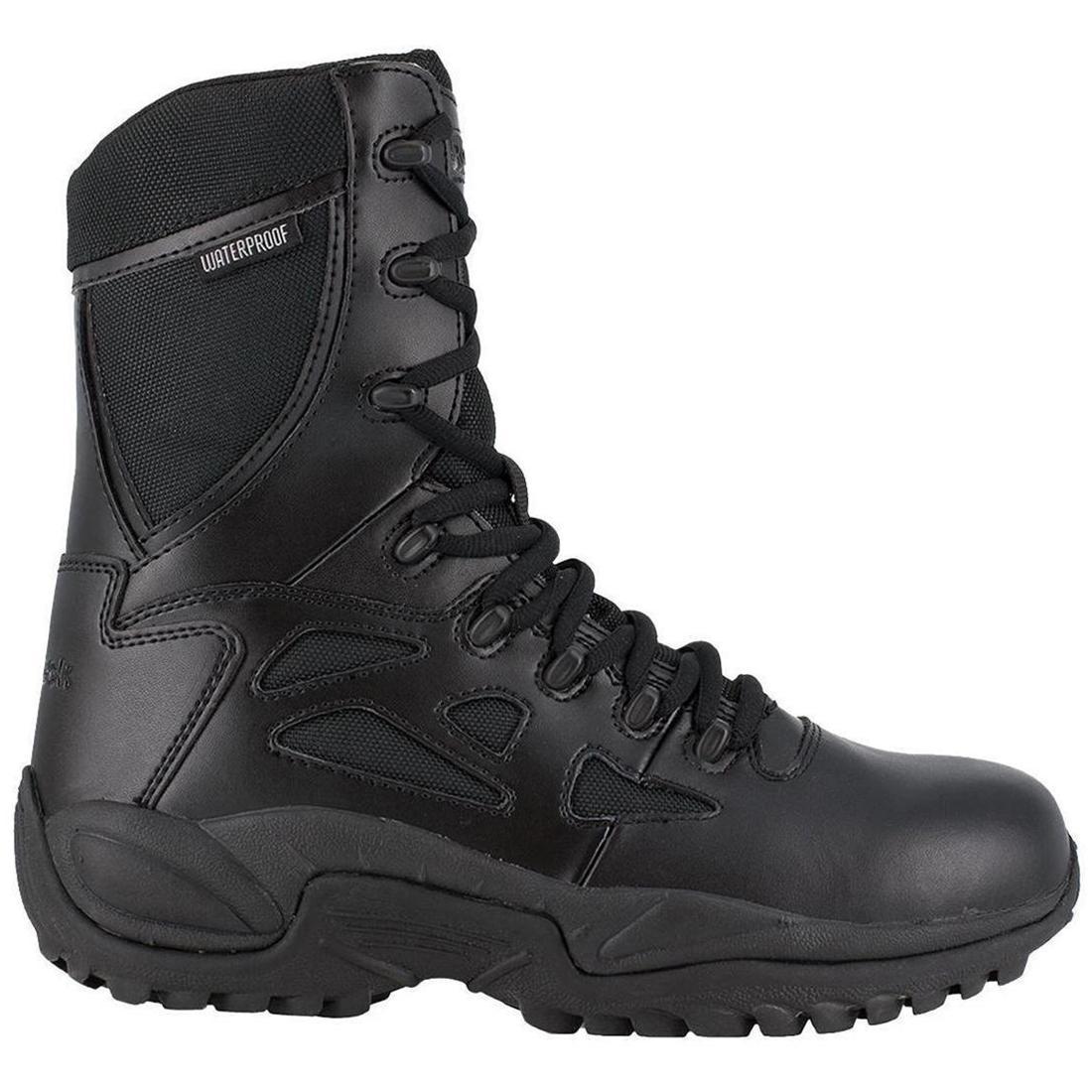 Rapid Response RB 8 Inch Soft Toe Waterproof Tactical Boots with Side Zip - Lightweight Military & Work Boots for Outdoor, Hiking, Security & Law Enforcement