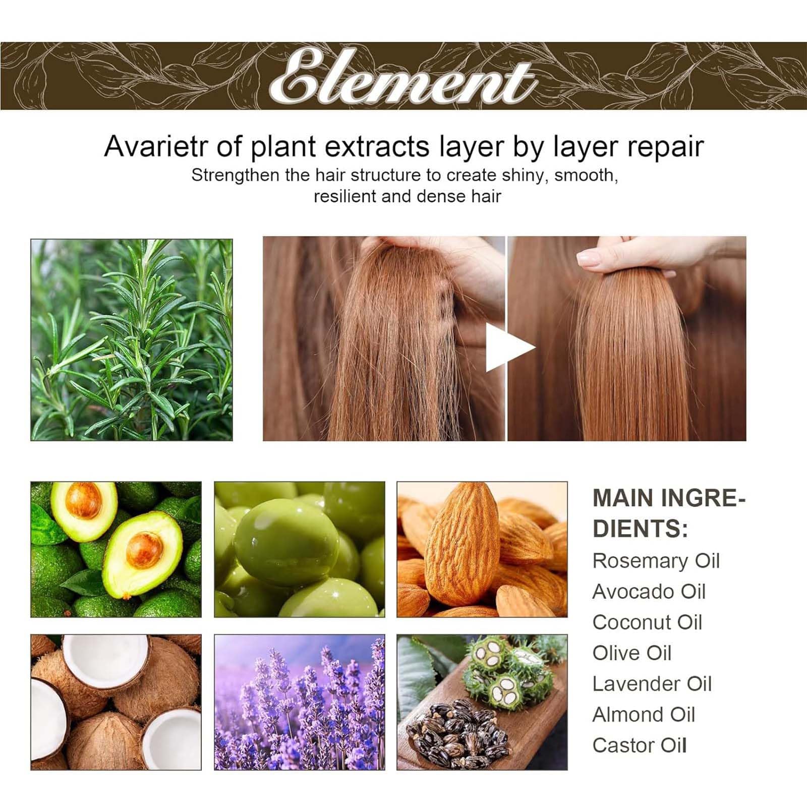 Natural Rosemary Essential Oil for Hair Growth - Organic Hair Growth Treatment with Shampoo - Promotes Thicker, Healthier Hair for Men & Women - Perfect for Daily Scalp Massage & Hair Care Routine