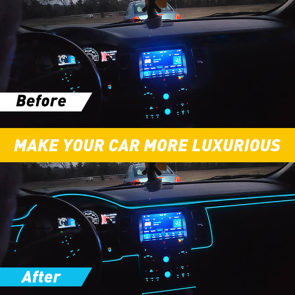 16.4FT Ice Blue LED Car Interior Strip Lights - Auto Atmosphere Lighting Decor for Cars, Trucks, SUVs | Perfect for Night Driving, Car Shows & Custom Vehicle Lighting