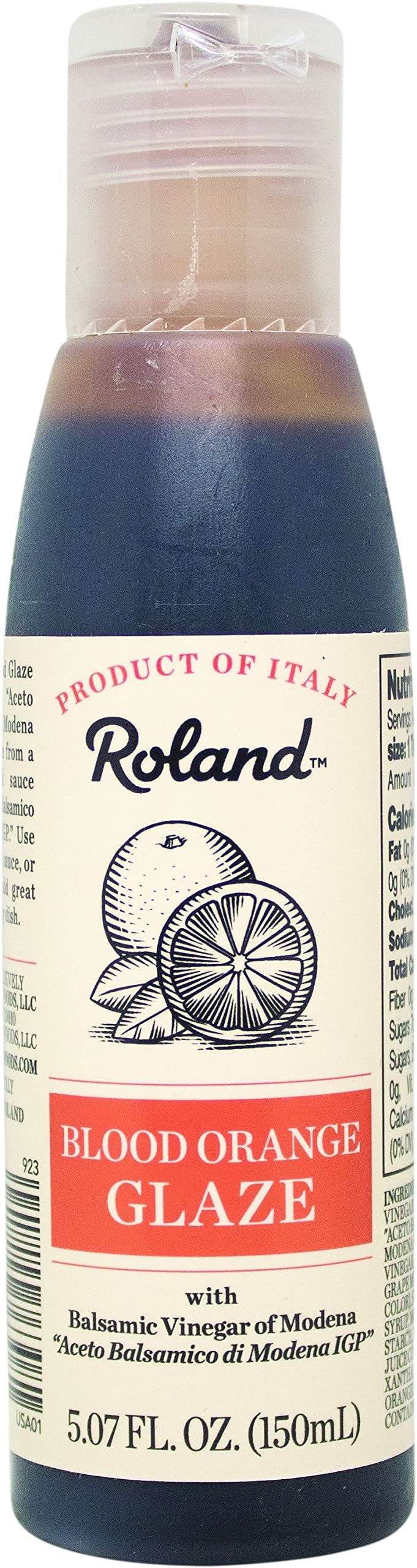 Roland Blood Orange Balsamic Vinegar Glaze - 3 Pack (5.07oz) for Salads & Desserts