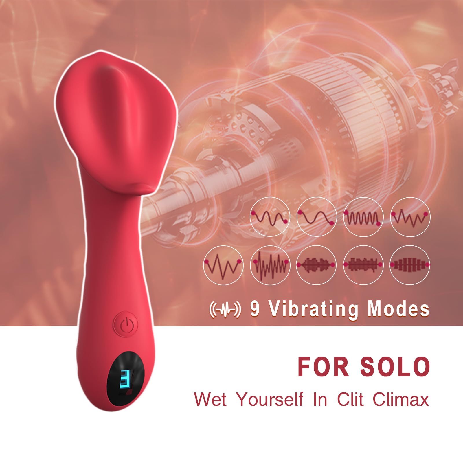 9-Speed Vibrating Wand for Women - 3-in-1 Clitoral, Vaginal & Nipple Stimulator with LCD Display | Rechargeable Adult Sex Toy for Solo Play & Couples | Enhance Intimacy & Female Pleasure in Bedroom & Travel