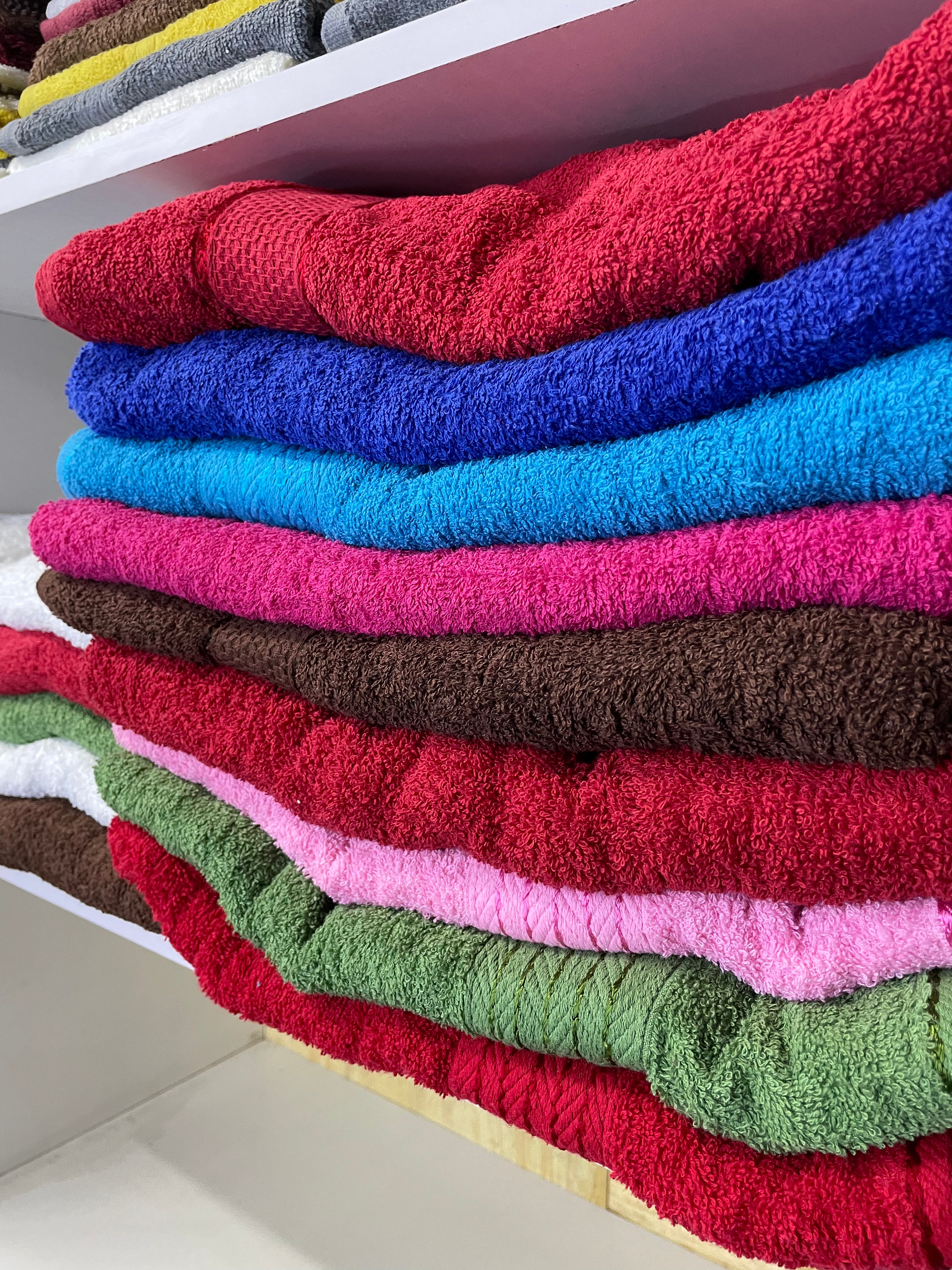 Premium Classic Colored Bath Towels - Soft & Absorbent Long Cotton Towels for Spa, Beach & Home Use