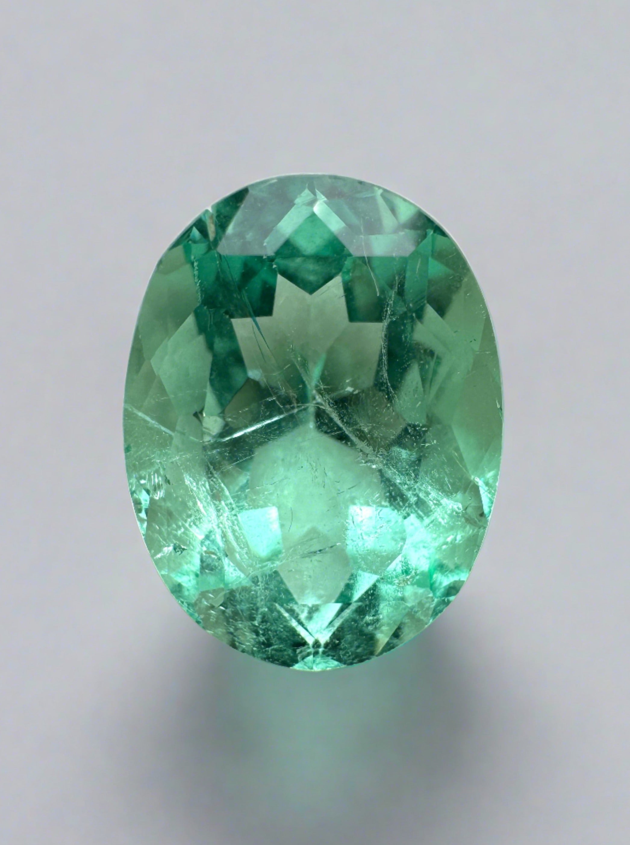 2.81 Carat VVS Seafoam Green Loose Colombian Emerald Oval Cut Gemstone - Perfect for Engagement Rings, Fine Jewelry & Collector's Pieces