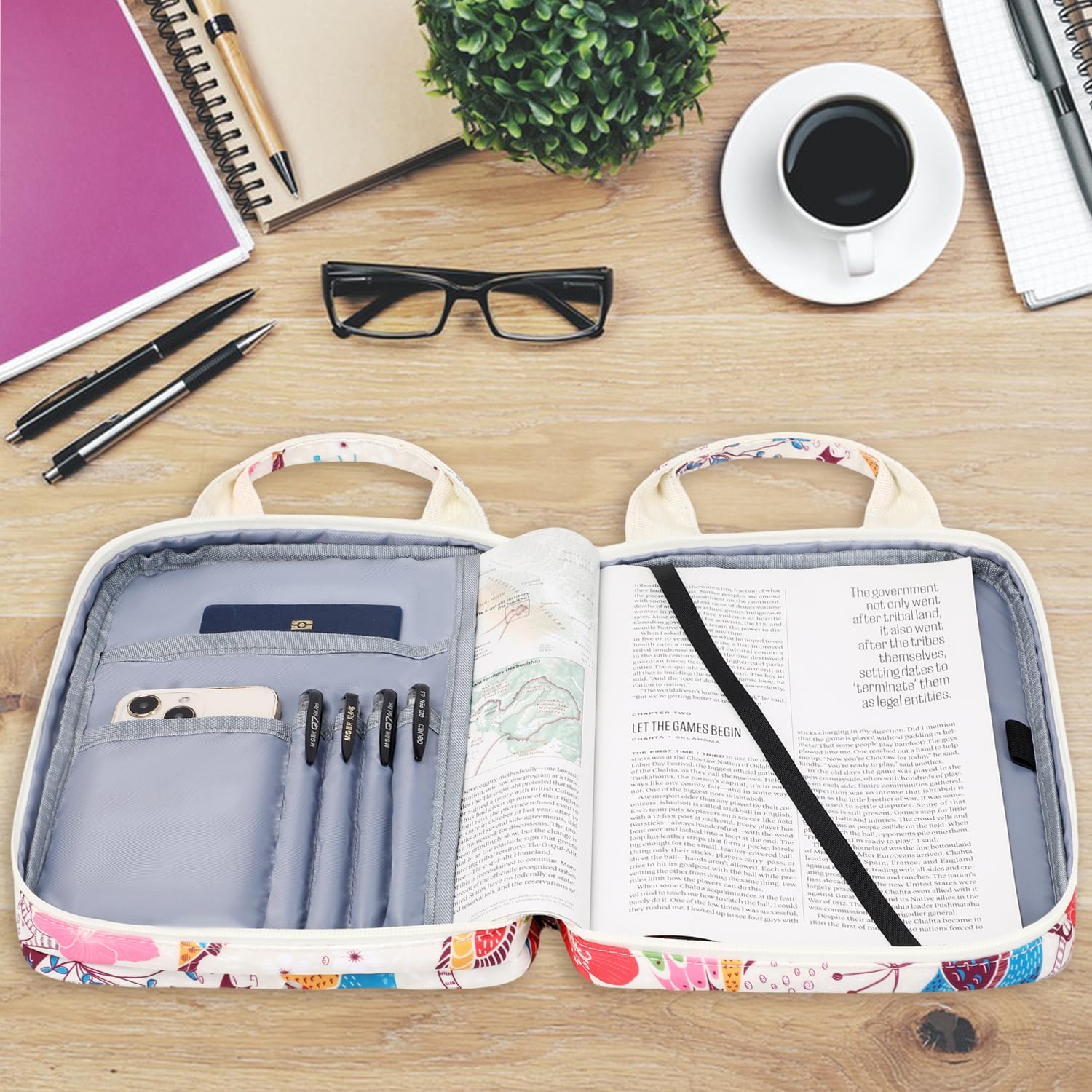 Women's Bible Cover with Handle & Zipper - Durable Bible Case Holder, Church Book Bag for Carrying & Protection - Perfect for Church Services, Bible Study & Travel