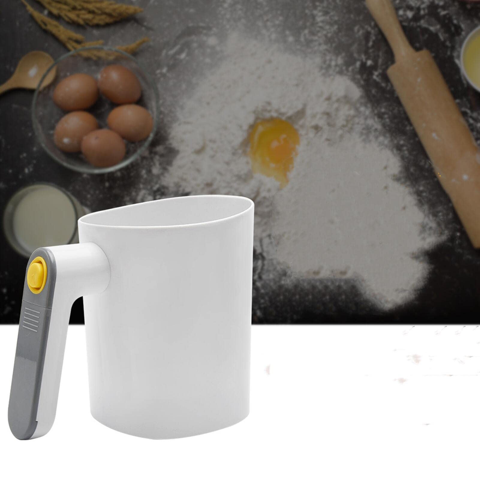 Kakalote Electric Flour Sifter for Baking - Battery Powered Stainless Steel Mesh Sieve with Ergonomic Handle - Easy Clean Kitchen Tool for Pastry, Cake & Bread Making - Perfect for Home Bakers & Professional Chefs