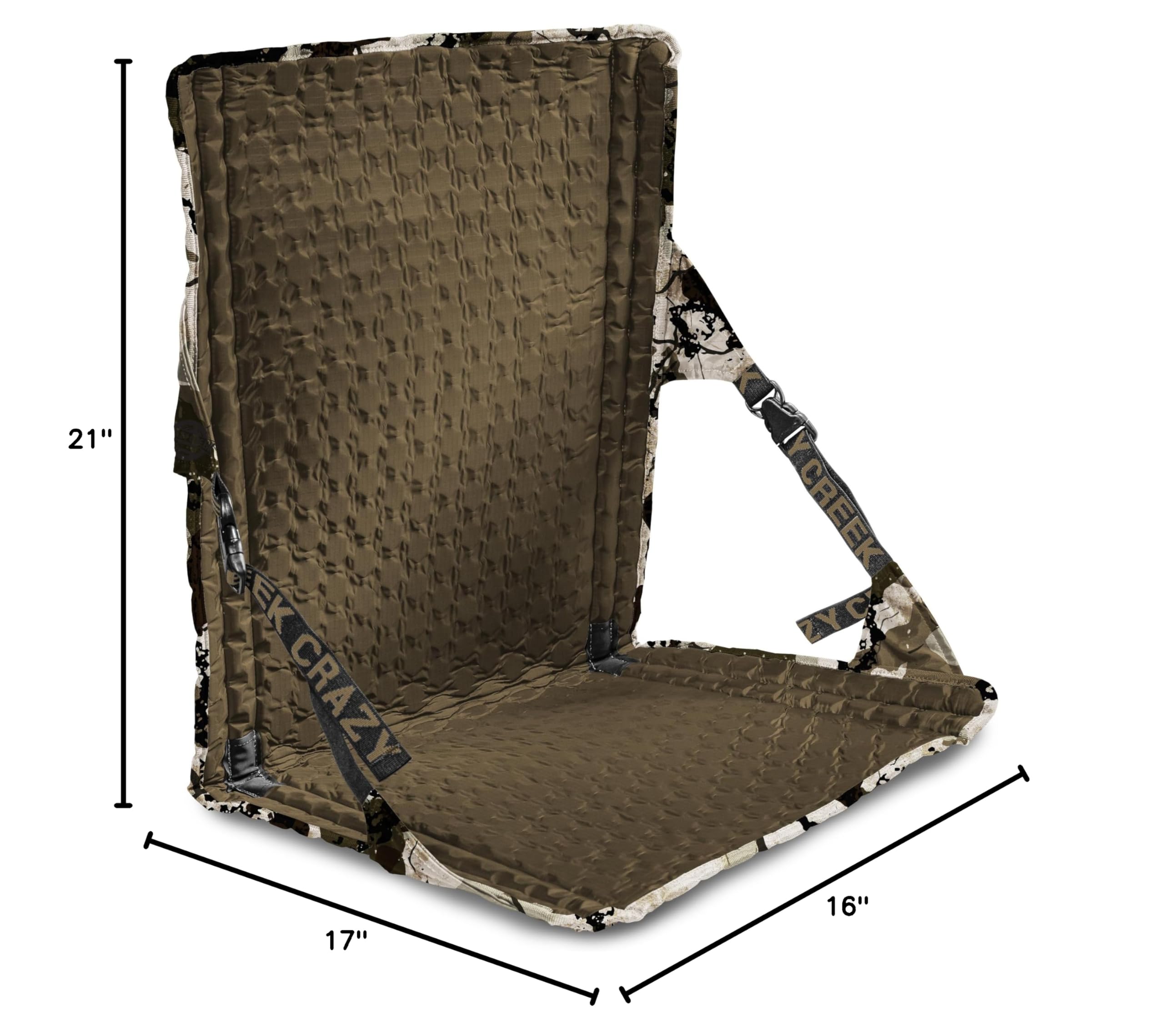 Crazy Creek HEX 2.0 LongBack Chair - Extra Wide & Tall Camping Chair for Backpacking, Hiking, Stadium Events - 250 LBS Weight Capacity with Adjustable Straps & Rock Lockster Buckles (Kings Camo) - Perfect for Outdoor Adventures, Tailgating, and Beach Relaxation