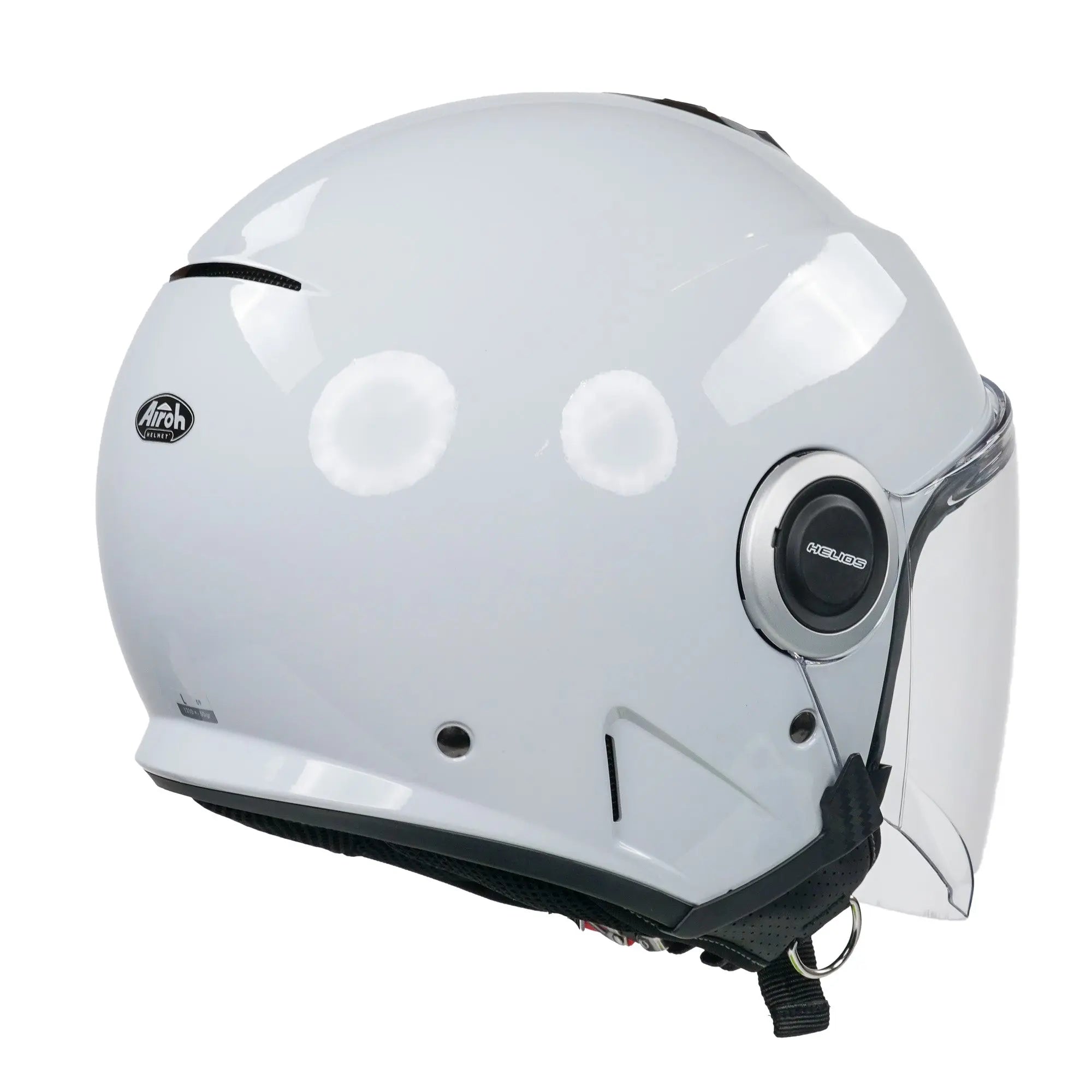 Airoh Helios Jet Gloss Concrete Grey Motorcycle Helmet - Lightweight DOT Certified Full Face Helmet for Street Bike & Racing - Perfect for Urban Commuting & Track Days