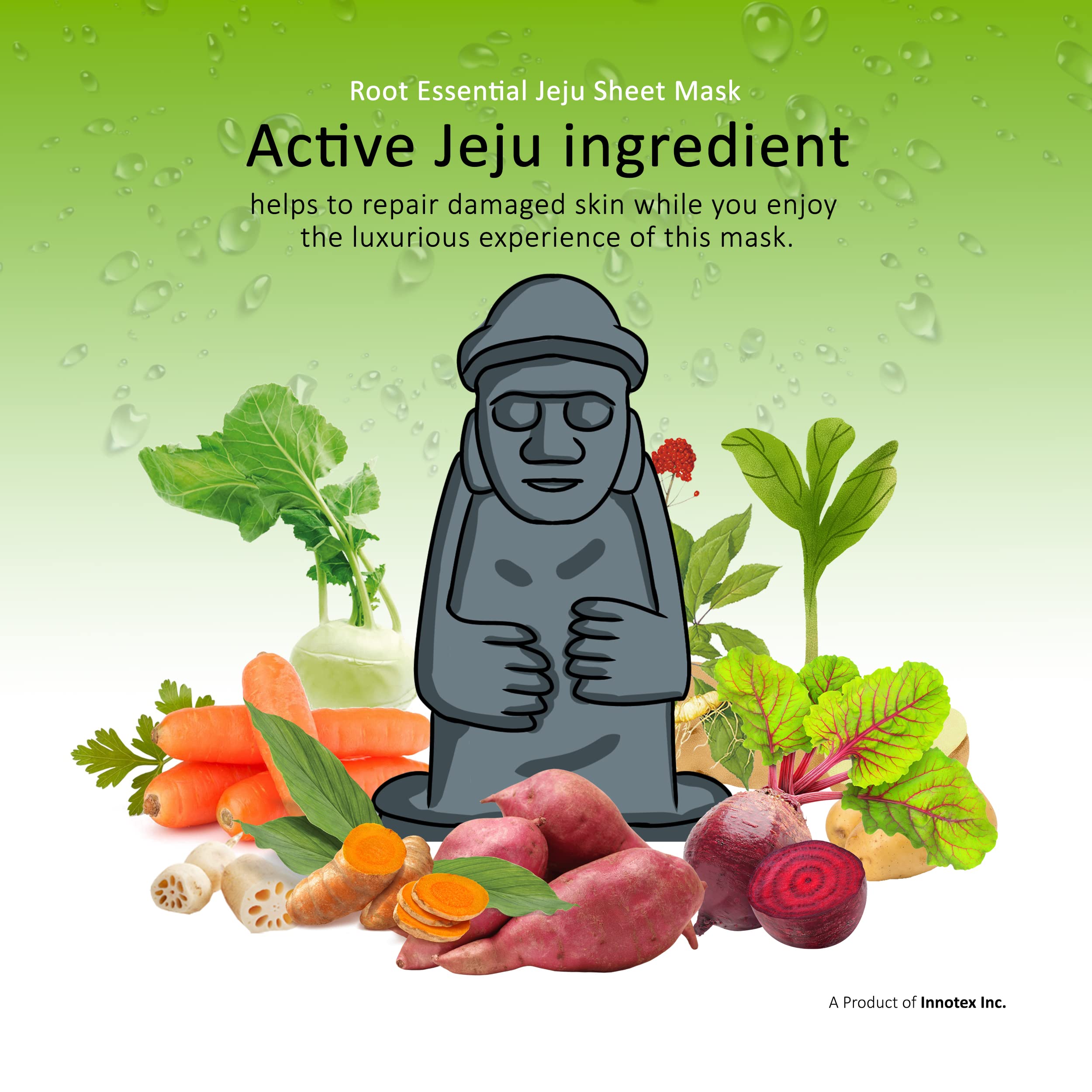 Jeju Root Face Sheet Mask - Brightening, Firming & Glowing Skin Care for Women & Men - Pack of 5 - Perfect for Daily Skincare Routine & Spa Night