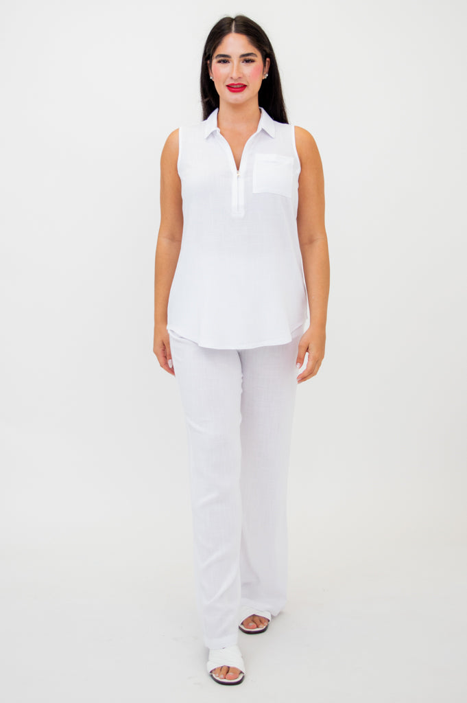 Breathable Linen Bamboo Hula Tank Top - Soft & Comfortable Women's Summer Blouse for Yoga, Beach, and Casual Wear