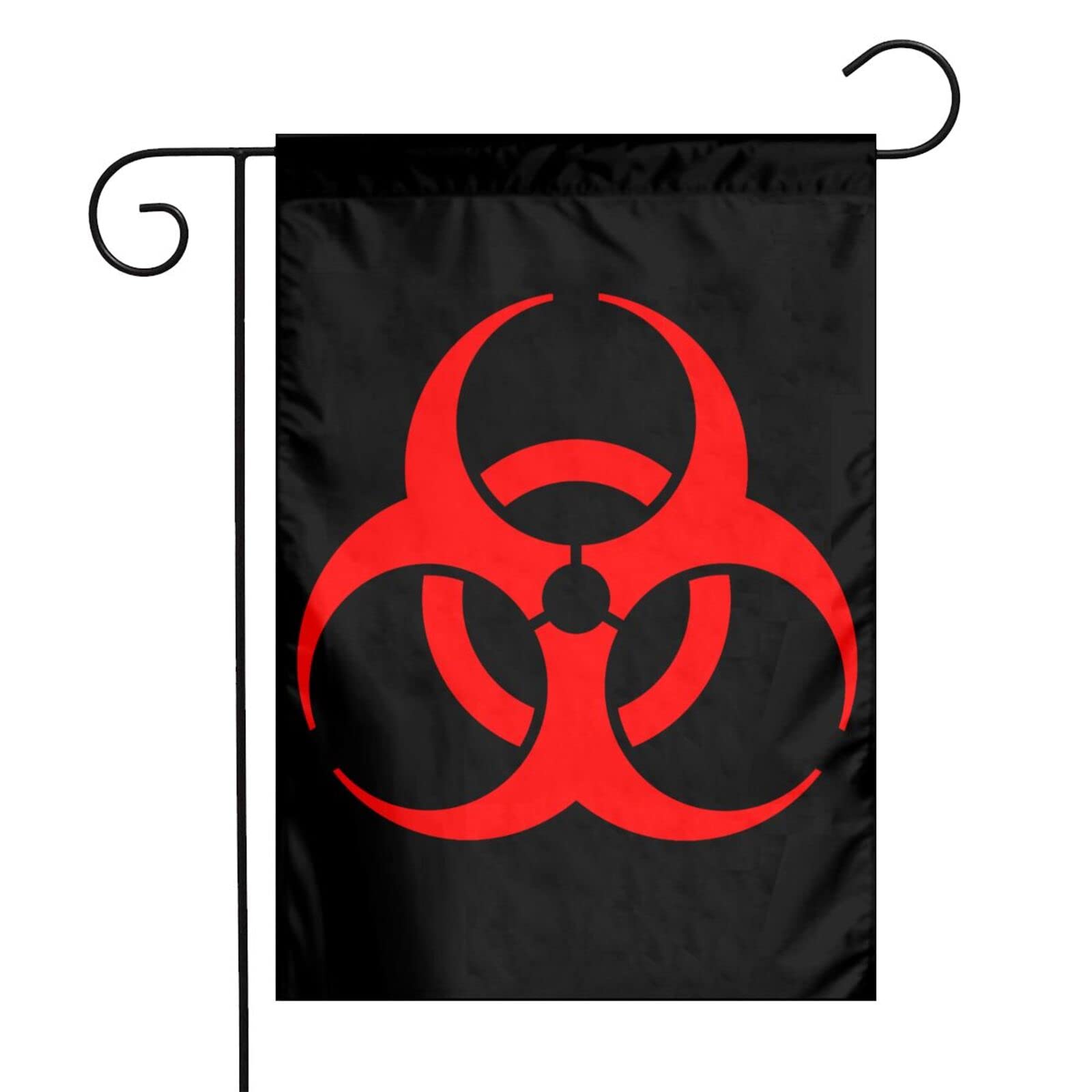 Biohazard Symbol Double-Sided Garden Flag - Outdoor Yard Decoration for Halloween, Horror Theme Parties & Seasonal Home Decor