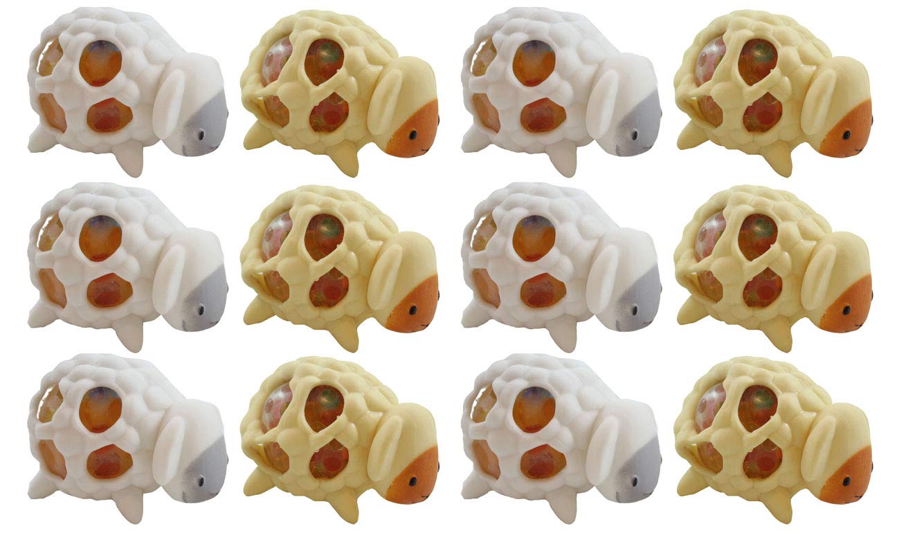 Sheep Squishy Blob Mesh Ball - Soft Web Fidget Toy for Stress Relief, Easter Gifts (Set of 12) - Perfect for Anxiety Relief, Classroom Rewards & Sensory Play