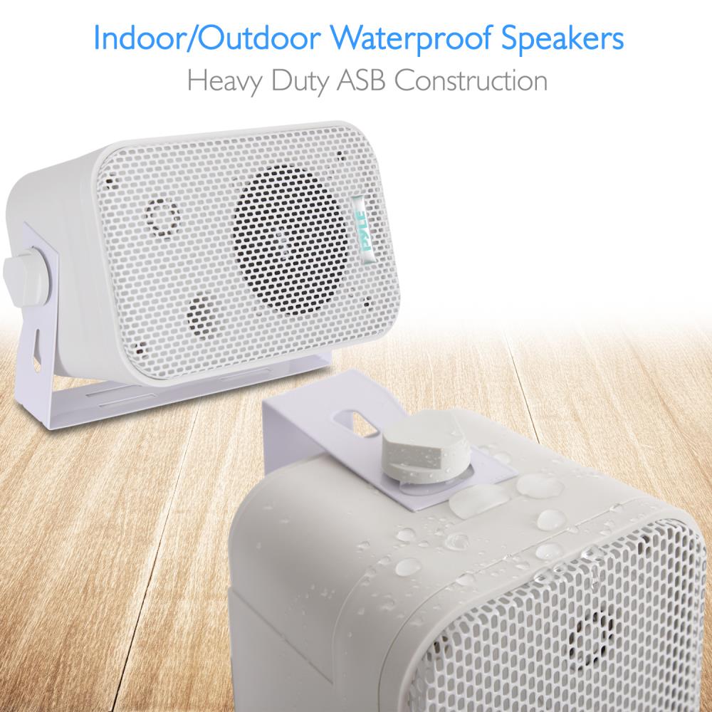 3.5'' Indoor/Outdoor Wall Mount Speakers - Weatherproof Stereo Sound System for Home Theater, Patio, Garden & Pool Area - Perfect for Surround Sound & Background Music