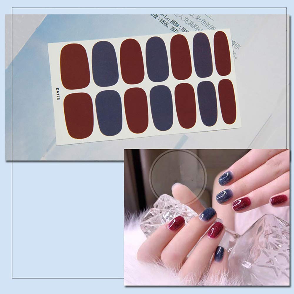 SILPECWEE 14 Sheets Solid Color Nail Polish Strips - Self-Adhesive Nail Wraps for Women, Easy DIY Nail Art Stickers with Nail File - Perfect for Parties, Weddings & Everyday Manicures