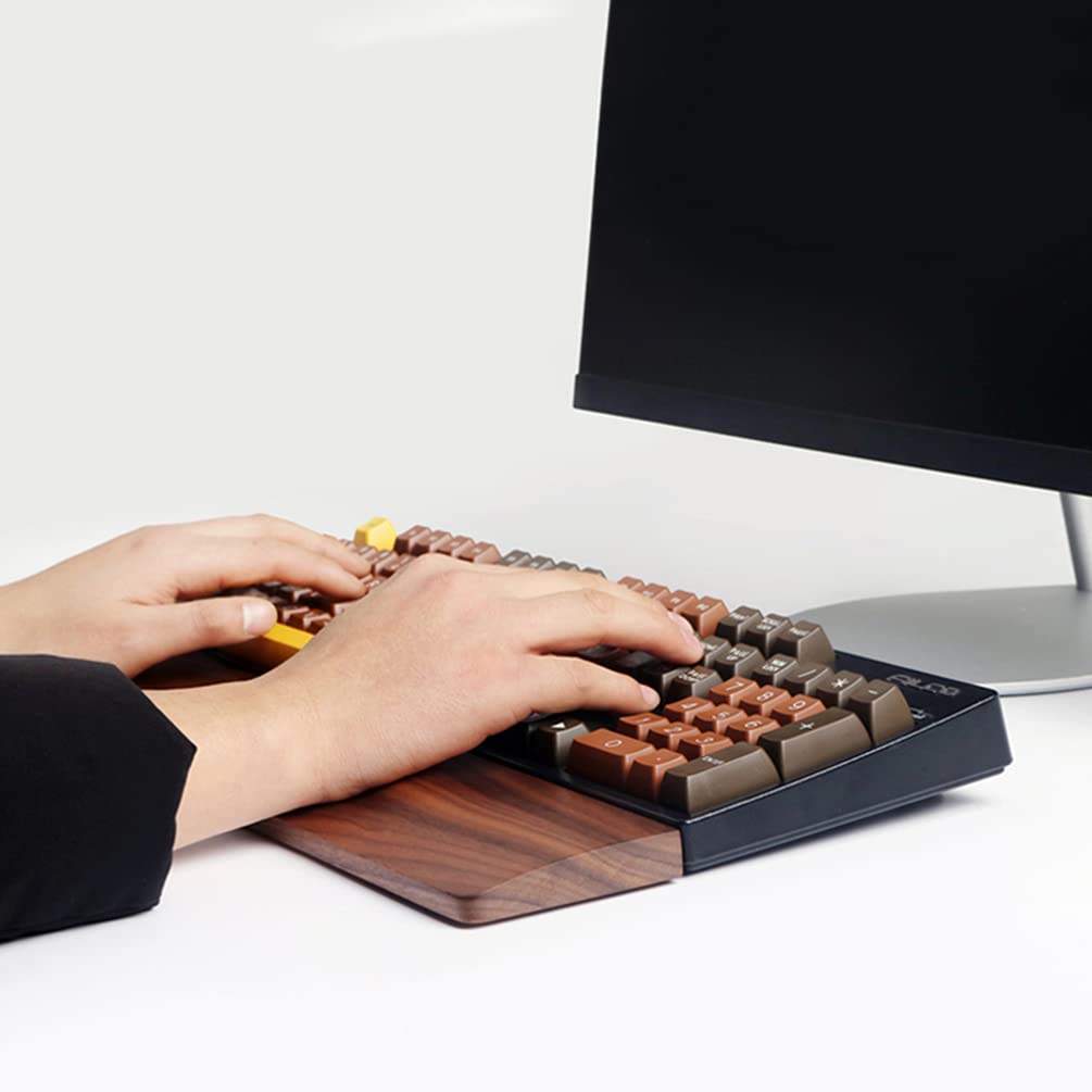 Ergonomic Wooden Keyboard Wrist Rest - Comfortable Hand & Wrist Support Pad for Laptop & Computer - Perfect for Office, Gaming & Long Typing Sessions