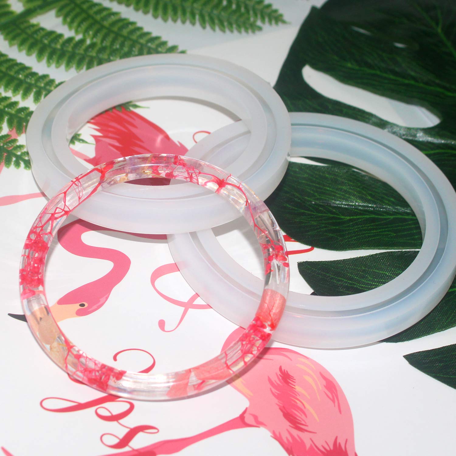 6-Piece Large Resin Casting Molds Set - Bracelet & Bangle Jewelry Making Kit with Open Cuff C Font Design - Perfect for DIY Handmade Jewelry, Craft Projects & Gift Making
