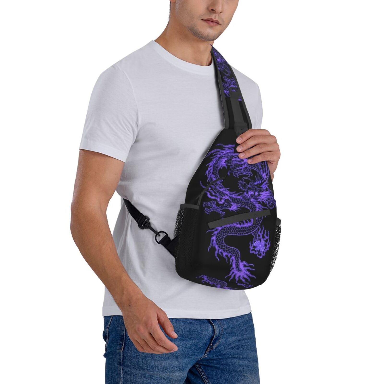 Stylish Red Dragon Print Casual Daypack - Lightweight Crossbody Shoulder Bag for Men & Women - Perfect for Travel, Hiking, School & Daily Use