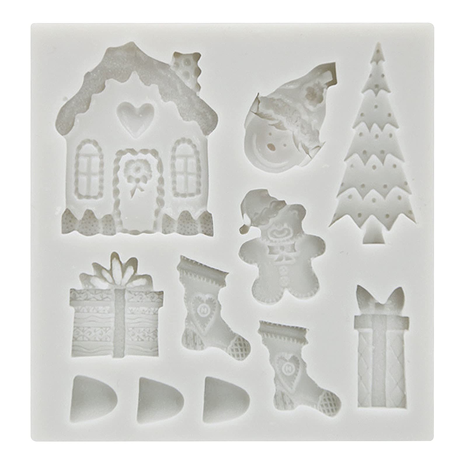 Christmas Tree House 3D Silicone Cake Stencil - Holiday Baking Decorating Mold for Sugar Cookies, Cupcakes & Gingerbread - Perfect for Christmas Party Desserts, DIY Gifts & Festive Baking