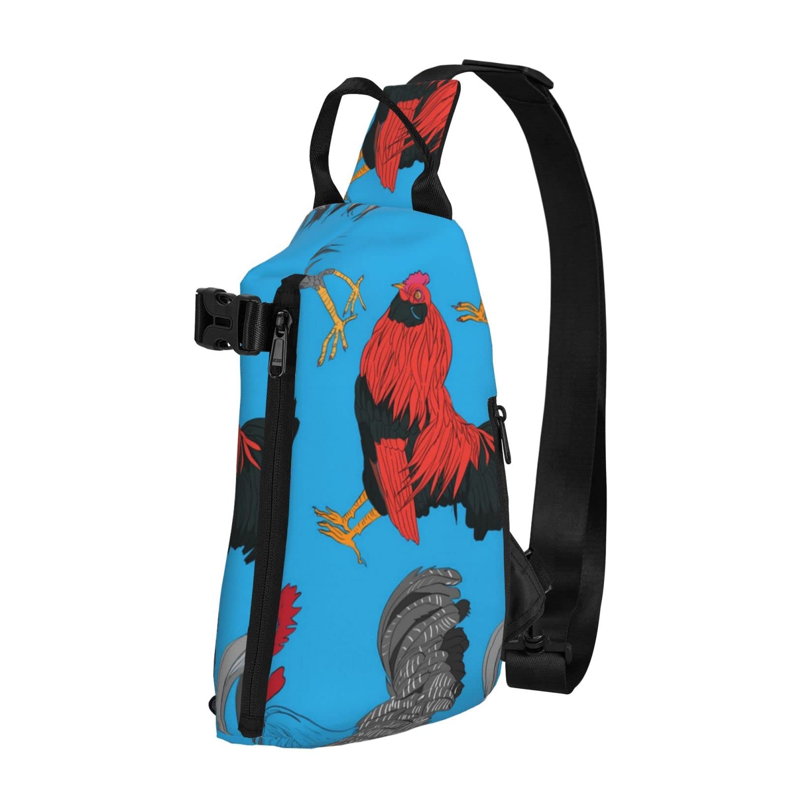 Rooster Pattern Sling Bag for Men & Boys - Lightweight Anti-Theft Crossbody Backpack | Perfect for Gym, Hiking, Travel & Cycling | Durable Shoulder Bag with Secure Design
