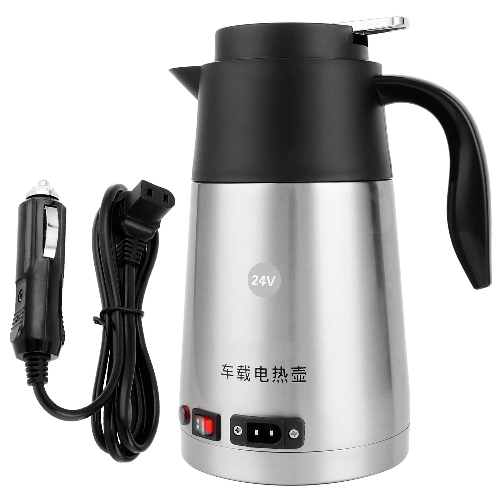 200W 24V Travel Car Electric Kettle - 1200ml Insulated Portable Water Boiler for Tea, Coffee & Milk - Perfect for Road Trips, Camping & Truck Drivers