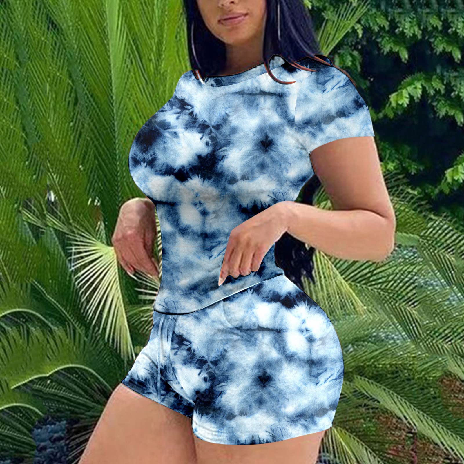 Rvidbe Women's Summer Shorts Set - Sexy 2 Piece Outfit with Sleeveless Top & Short Pants | Plus Size Casual Dressy Outfits for Women | Perfect for Beach, Vacation & Summer Fashion 2023