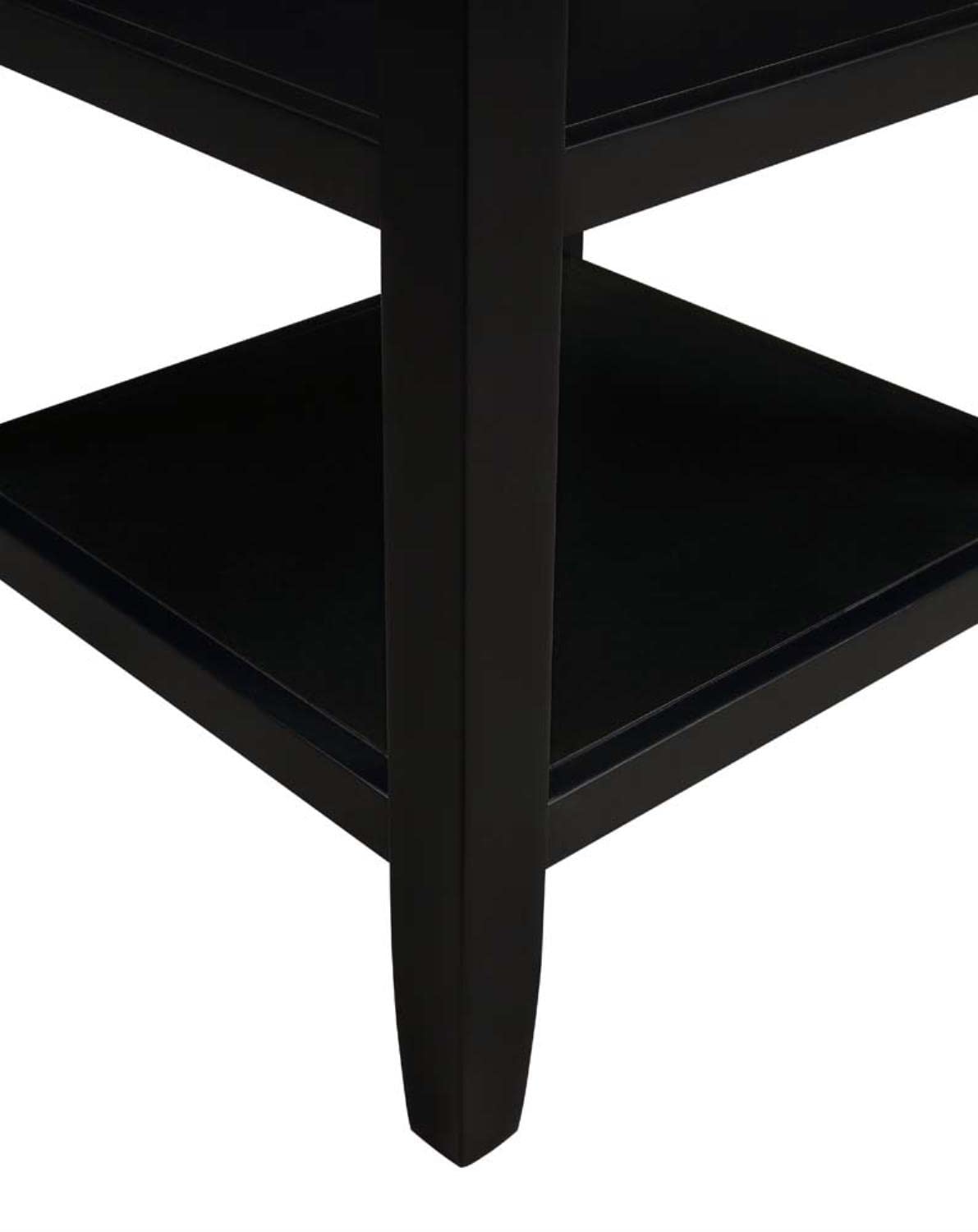 Convenience Concepts Tribeca 18-Inch End Table - Modern Side Table with Storage Shelves for Living Room, Bedroom & Family Room | Black Accent Table for Home Decor | Perfect as Nightstand, Sofa Table or Coffee Table Companion